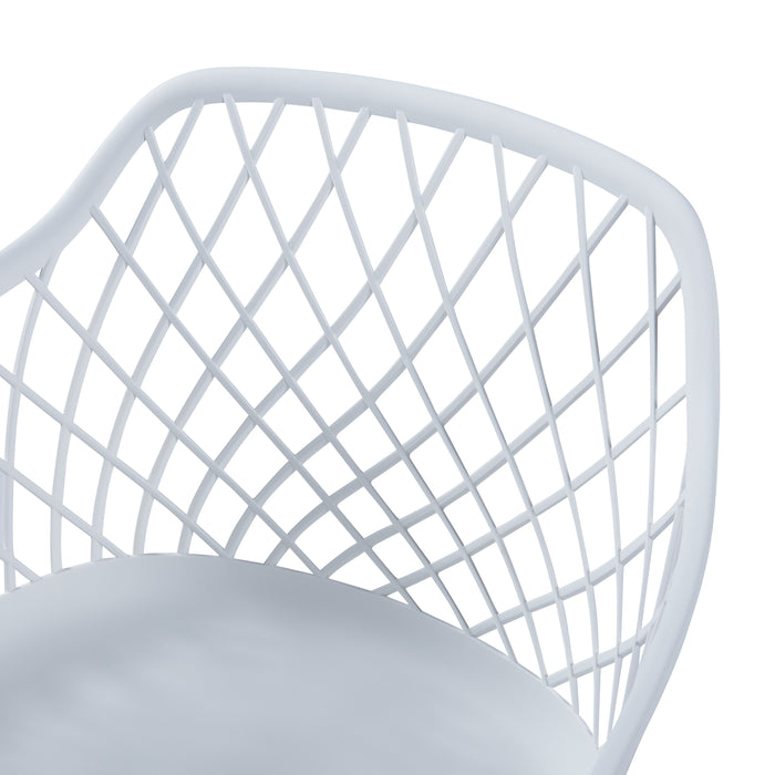 Set Kangasniemi di 2 Sedie da Sala Schienale a Rete - Bianco [en.casa]