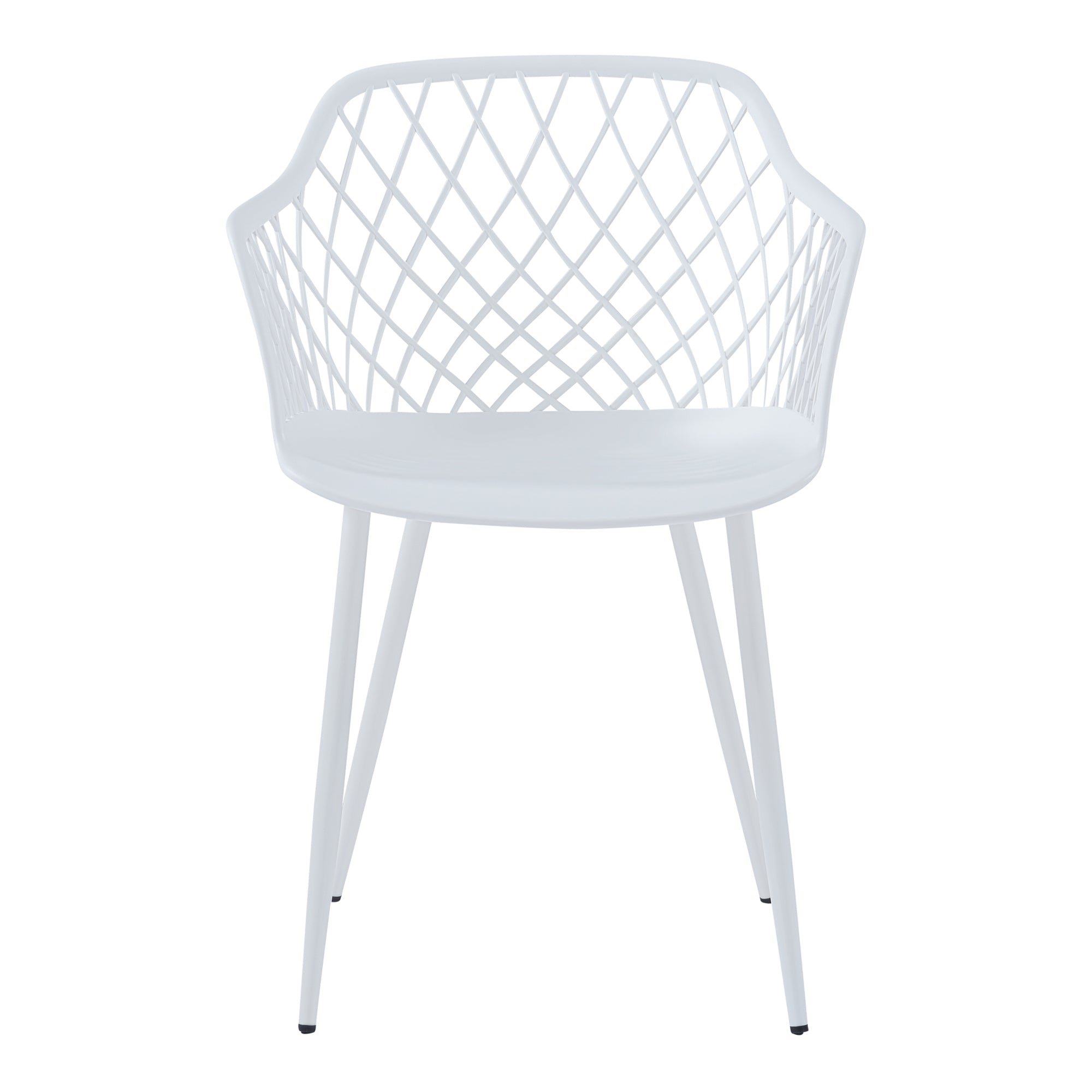 Set Kangasniemi di 2 Sedie da Sala Schienale a Rete - Bianco [en.casa]