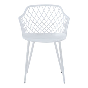 Set Kangasniemi di 2 Sedie da Sala Schienale a Rete - Bianco [en.casa]