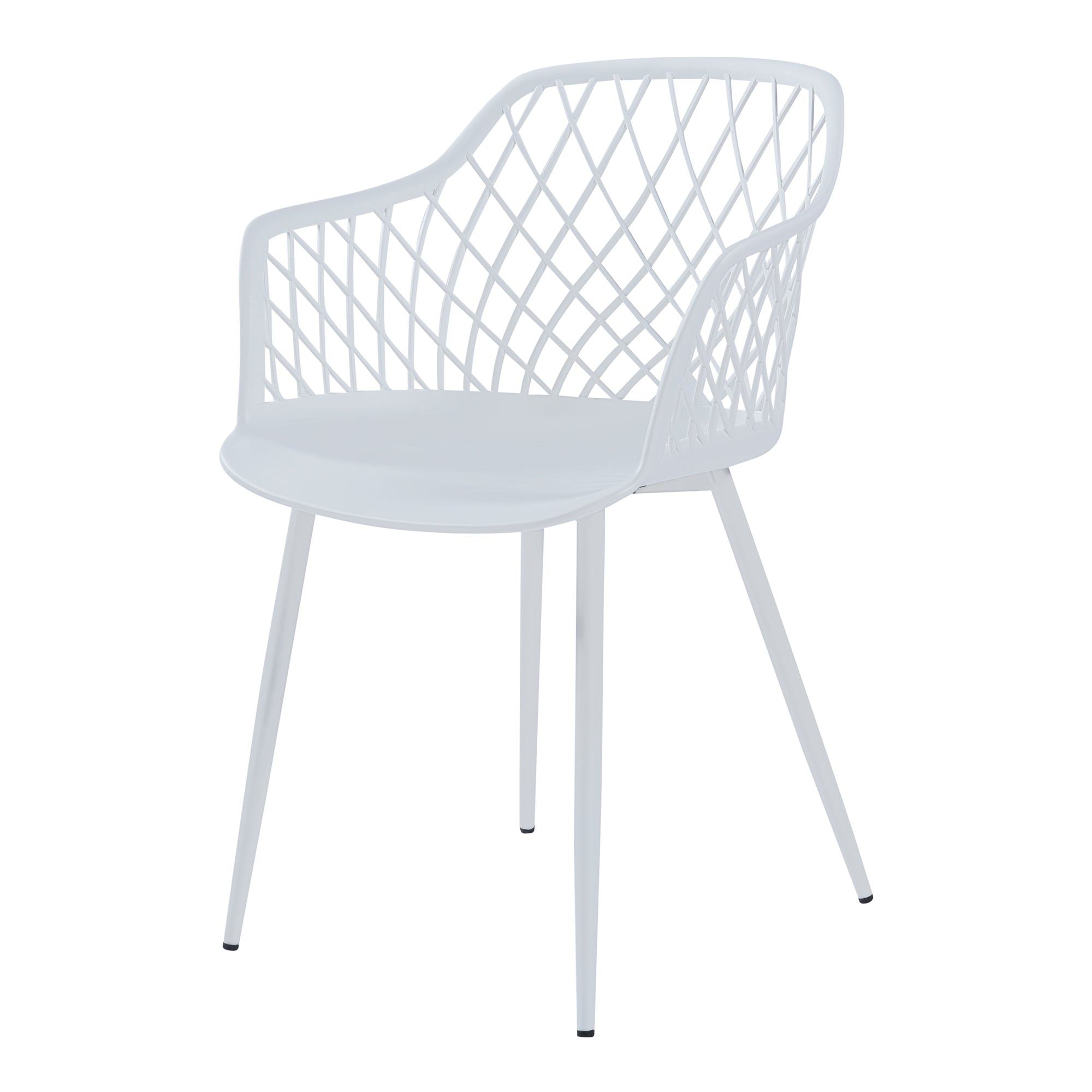 Set Kangasniemi di 2 Sedie da Sala Schienale a Rete - Bianco [en.casa]