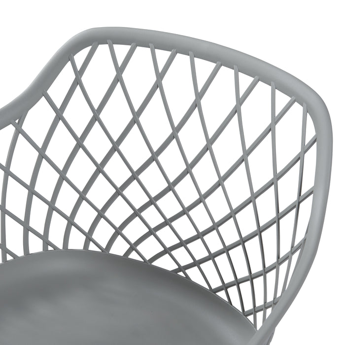 Set Kangasniemi di 2 Sedie da Sala Schienale a Rete - Grigio chiaro [en.casa]