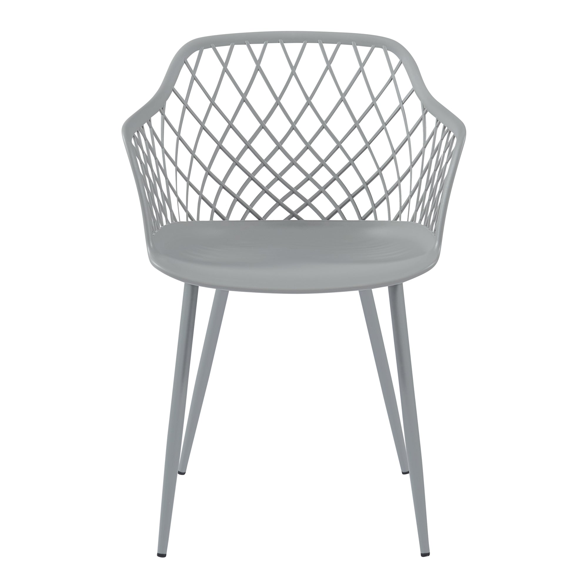 Set Kangasniemi di 2 Sedie da Sala Schienale a Rete - Grigio chiaro [en.casa]