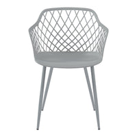 Set Kangasniemi di 2 Sedie da Sala Schienale a Rete - Grigio chiaro [en.casa]