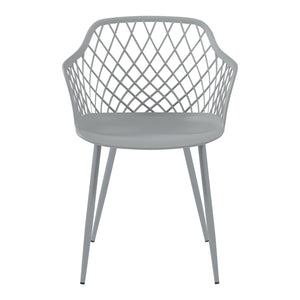 Set Kangasniemi di 2 Sedie da Sala Schienale a Rete - Grigio chiaro [en.casa]