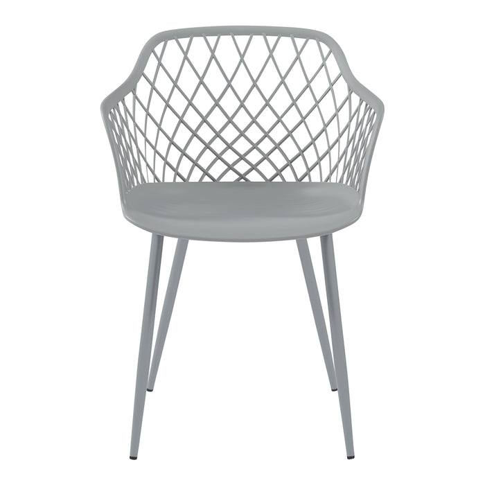 Set Kangasniemi di 2 Sedie da Sala Schienale a Rete - Grigio chiaro [en.casa]