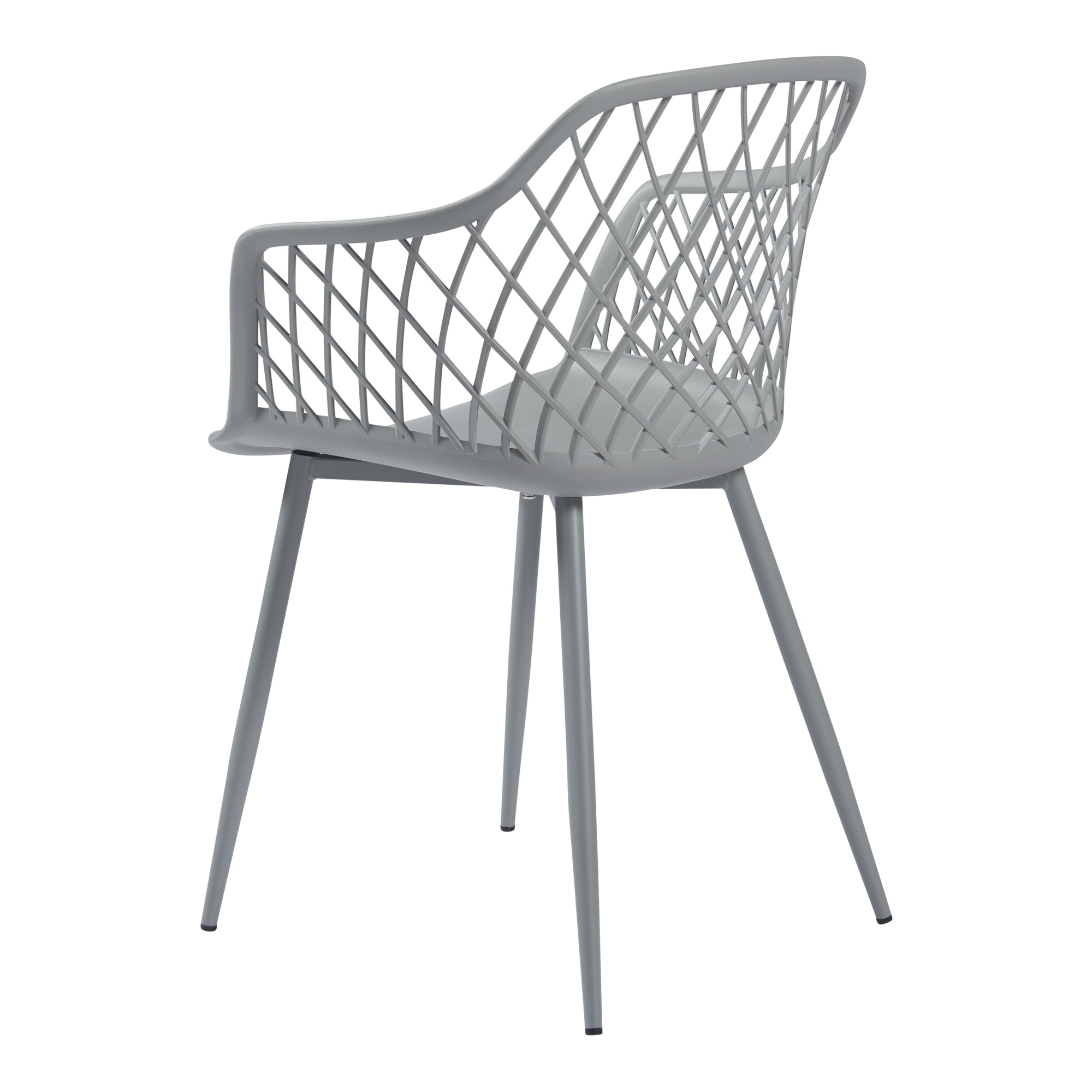 Set Kangasniemi di 2 Sedie da Sala Schienale a Rete - Grigio chiaro [en.casa]