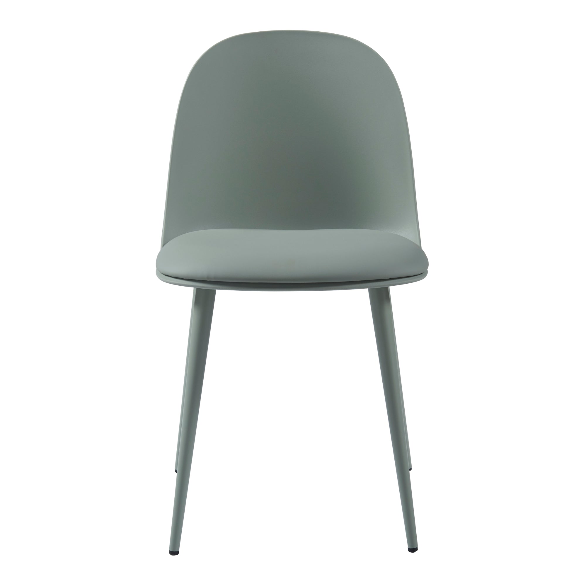 Set Kangasala di 2 Sedie da Sala Cuscino Similpelle - Verde Grigiastro [en.casa]