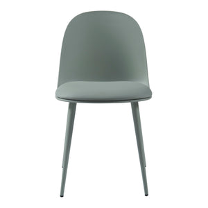 Set Kangasala di 2 Sedie da Sala Cuscino Similpelle - Verde Grigiastro [en.casa]