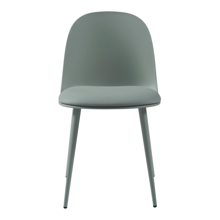 Set Kangasala di 2 Sedie da Sala Cuscino Similpelle - Verde Grigiastro [en.casa]