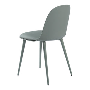 Set Kangasala di 2 Sedie da Sala Cuscino Similpelle - Verde Grigiastro [en.casa]