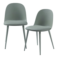 Set Kangasala di 2 Sedie da Sala Cuscino Similpelle - Verde Grigiastro [en.casa]