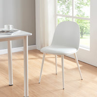 Set Kangasala di 2 Sedie da Sala Cuscino Similpelle - Bianco [en.casa]