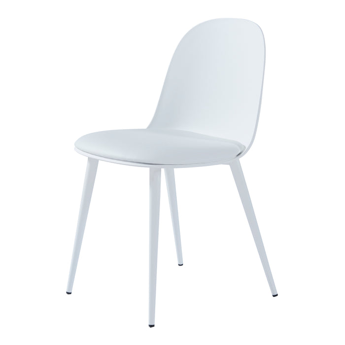 Set Kangasala di 2 Sedie da Sala Cuscino Similpelle - Bianco [en.casa]