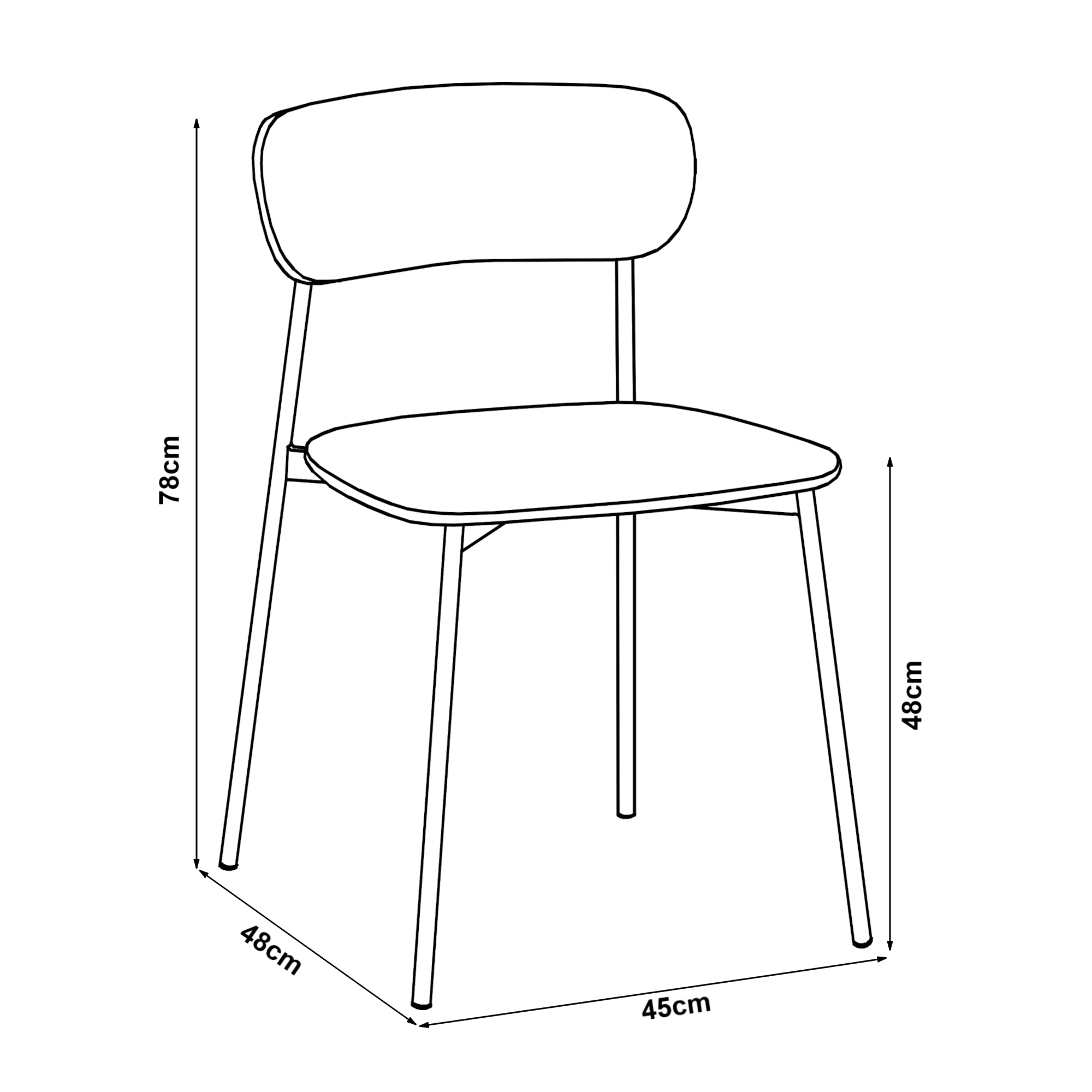 Set Jyväskylä di 2 Sedie da Sala Similpelle - Beige / Nero  [en.casa]