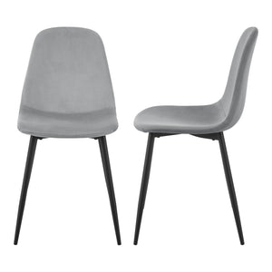 Set Nöstach di 2 Sedie da Sala Effetto Velluto - Grigio [en.casa]