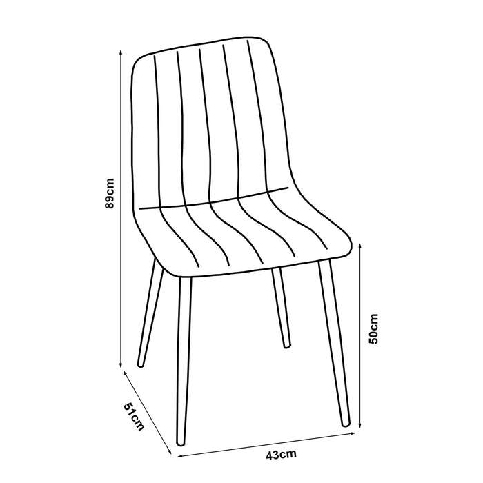 Set di 2 Sedie Elsern da Sala Pranzo - Nero [en.casa]