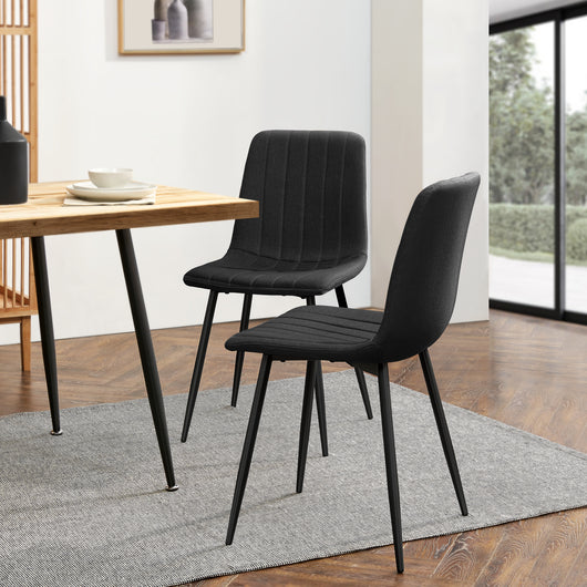 Set di 2 Sedie Elsern da Sala Pranzo - Nero [en.casa]