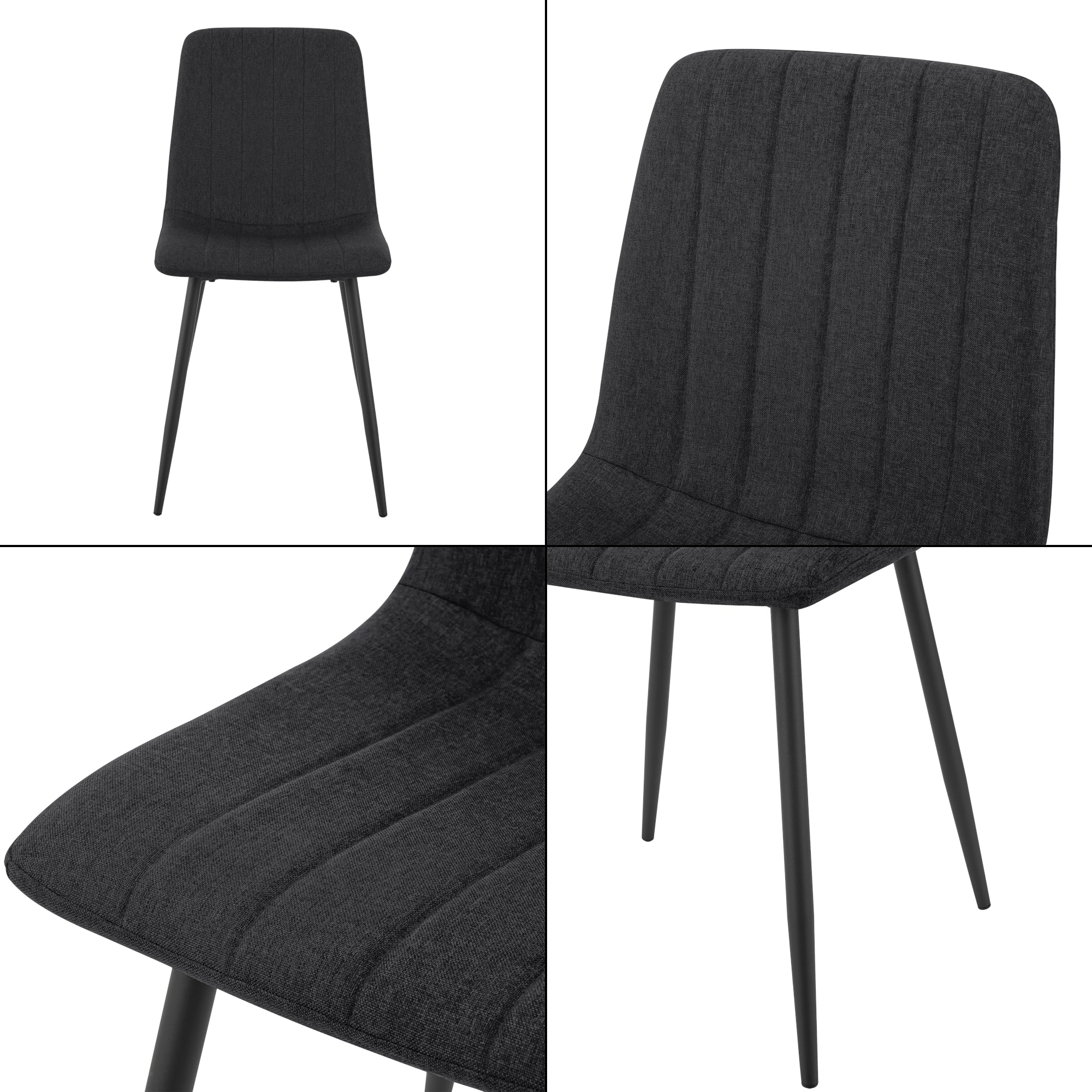 Set di 2 Sedie Elsern da Sala Pranzo - Nero [en.casa]