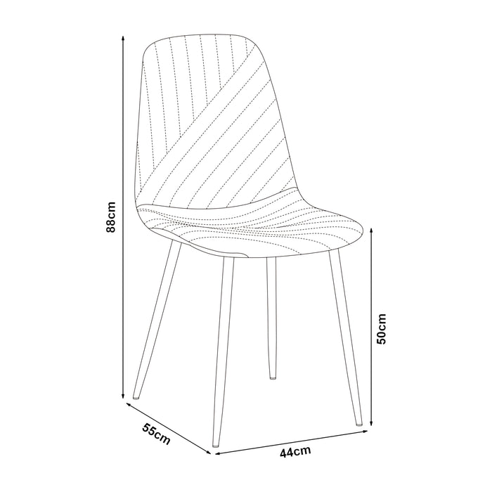 Set Köfering 4 Sedie da Sala Pranzo con Cuciture Decorative - Marrone Chiaro [en.casa]