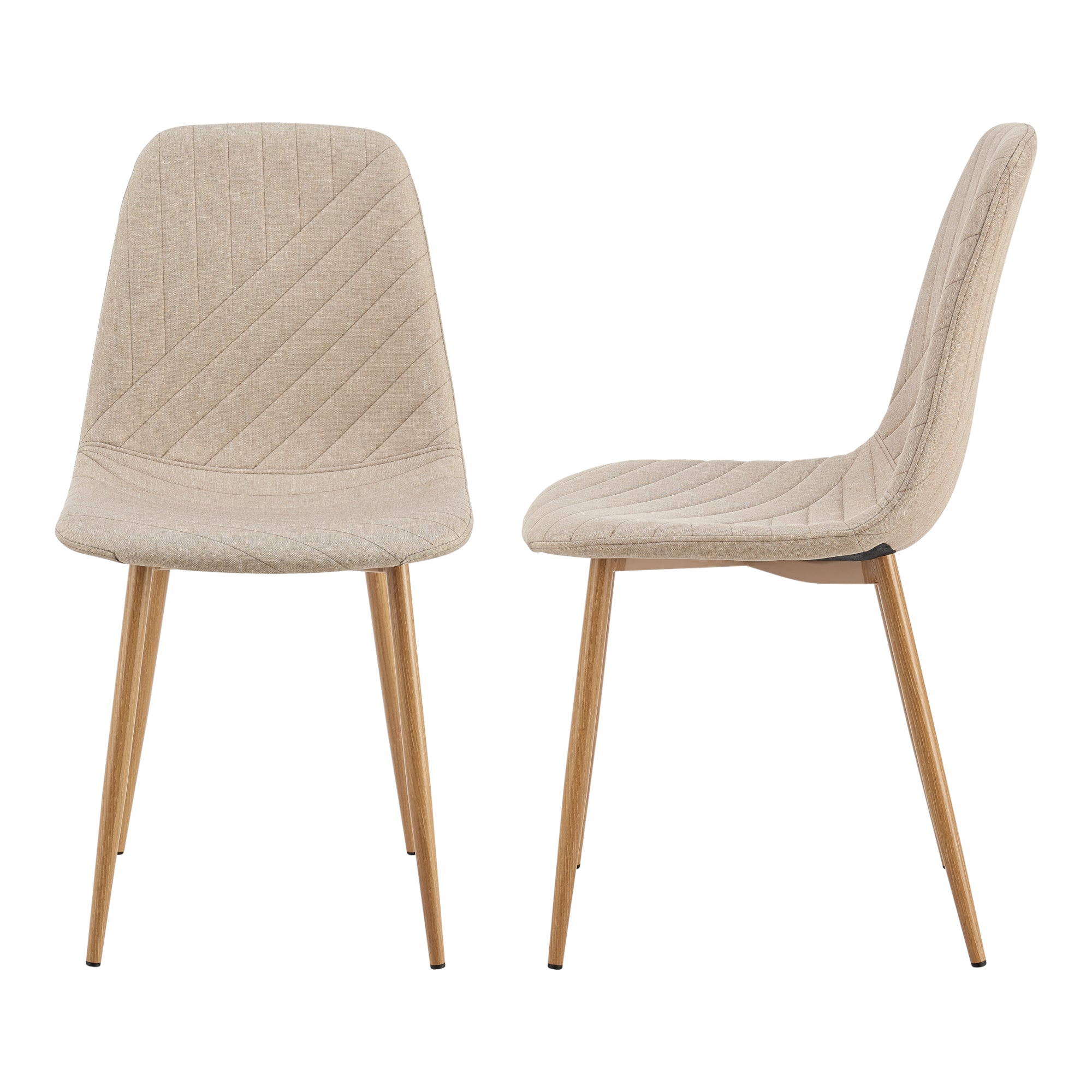 Set Köfering 4 Sedie da Sala Pranzo con Cuciture Decorative - Marrone Chiaro [en.casa]