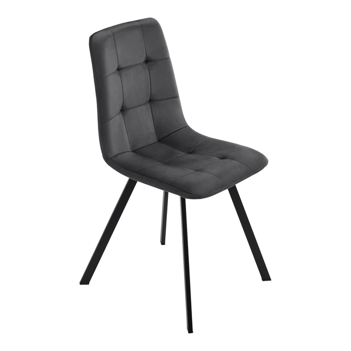 Set Lexnitz di 4 Sedie per Sala da Pranzo Imbottite in Tessuto - Grigio Scuro [en.casa]