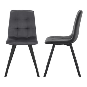 Set Lexnitz di 4 Sedie per Sala da Pranzo Imbottite in Tessuto - Grigio Scuro [en.casa]