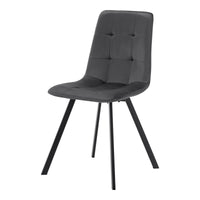 Set Lexnitz di 4 Sedie per Sala da Pranzo Imbottite in Tessuto - Grigio Scuro [en.casa]