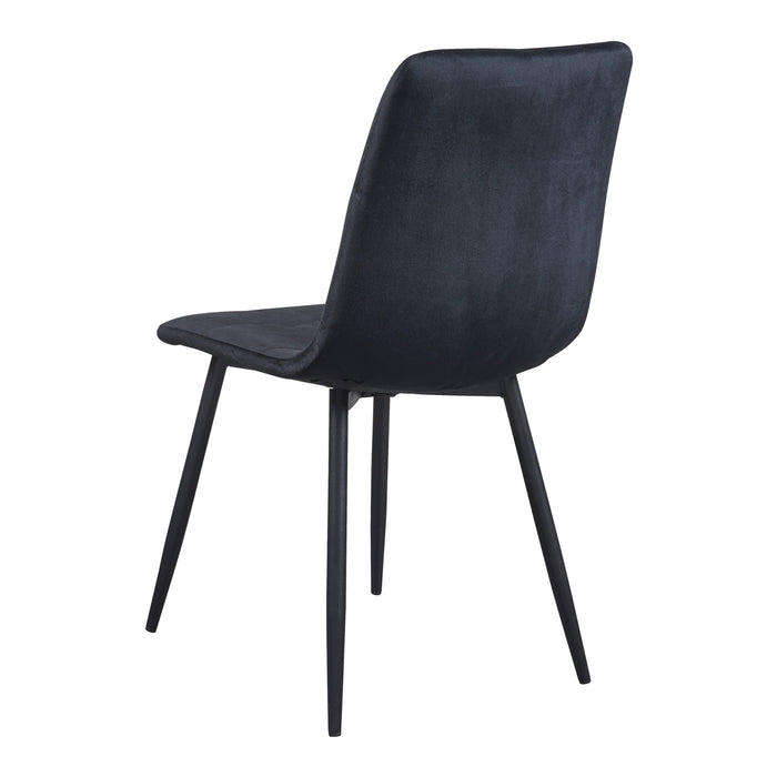 Set Lexnitz di 2 Sedie da Sala Pranzo Effetto Velluto Nero [en.casa]