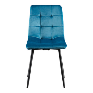 Set Lexnitz di 2 Sedie da Sala Pranzo Effetto Velluto Turchese [en.casa]