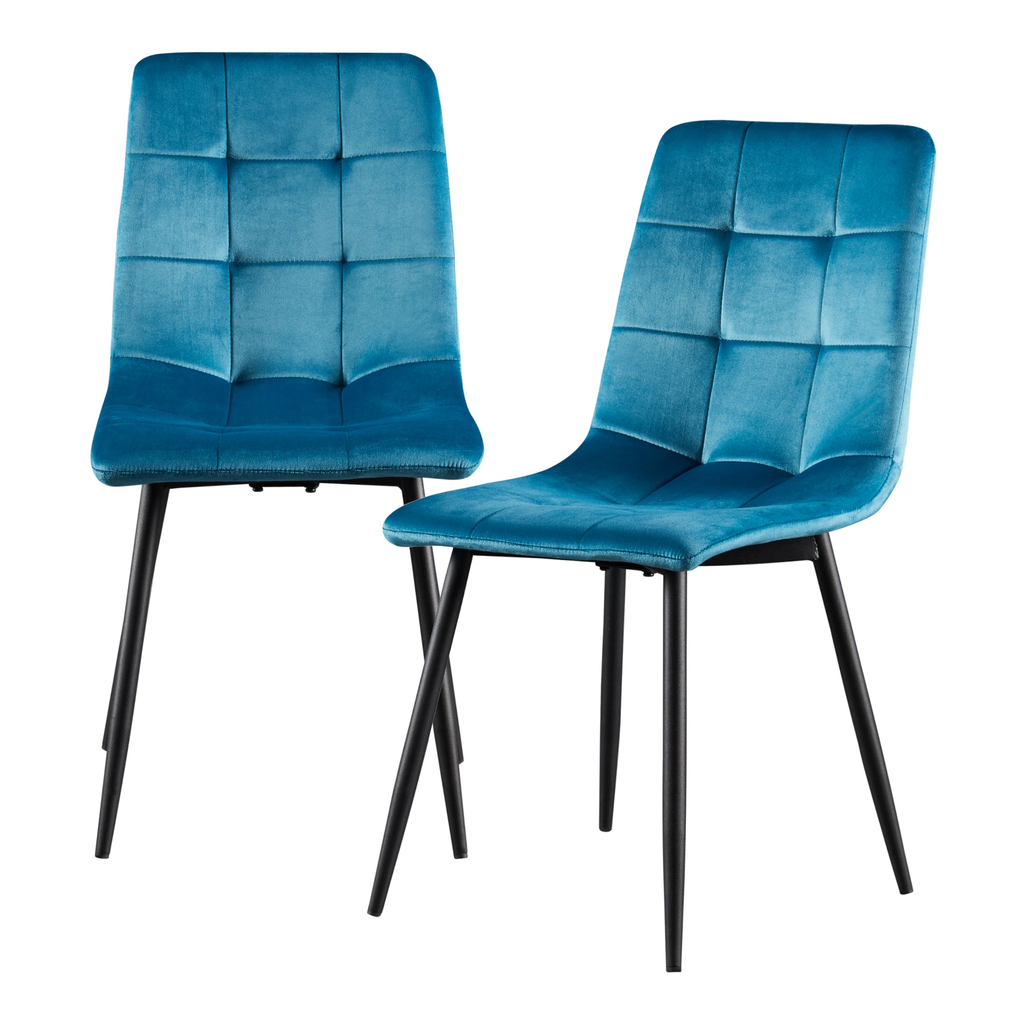 Set Lexnitz di 2 Sedie da Sala Pranzo Effetto Velluto Turchese [en.casa]