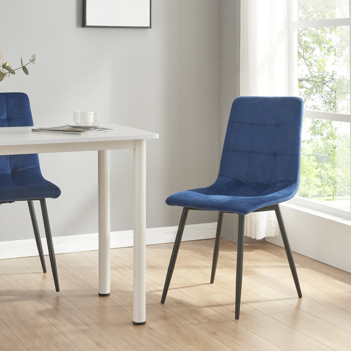 Set Lexnitz di 2 Sedie da Sala Pranzo Effetto Velluto Blu Scuro [en.casa]
