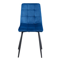 Set Lexnitz di 2 Sedie da Sala Pranzo Effetto Velluto Blu Scuro [en.casa]