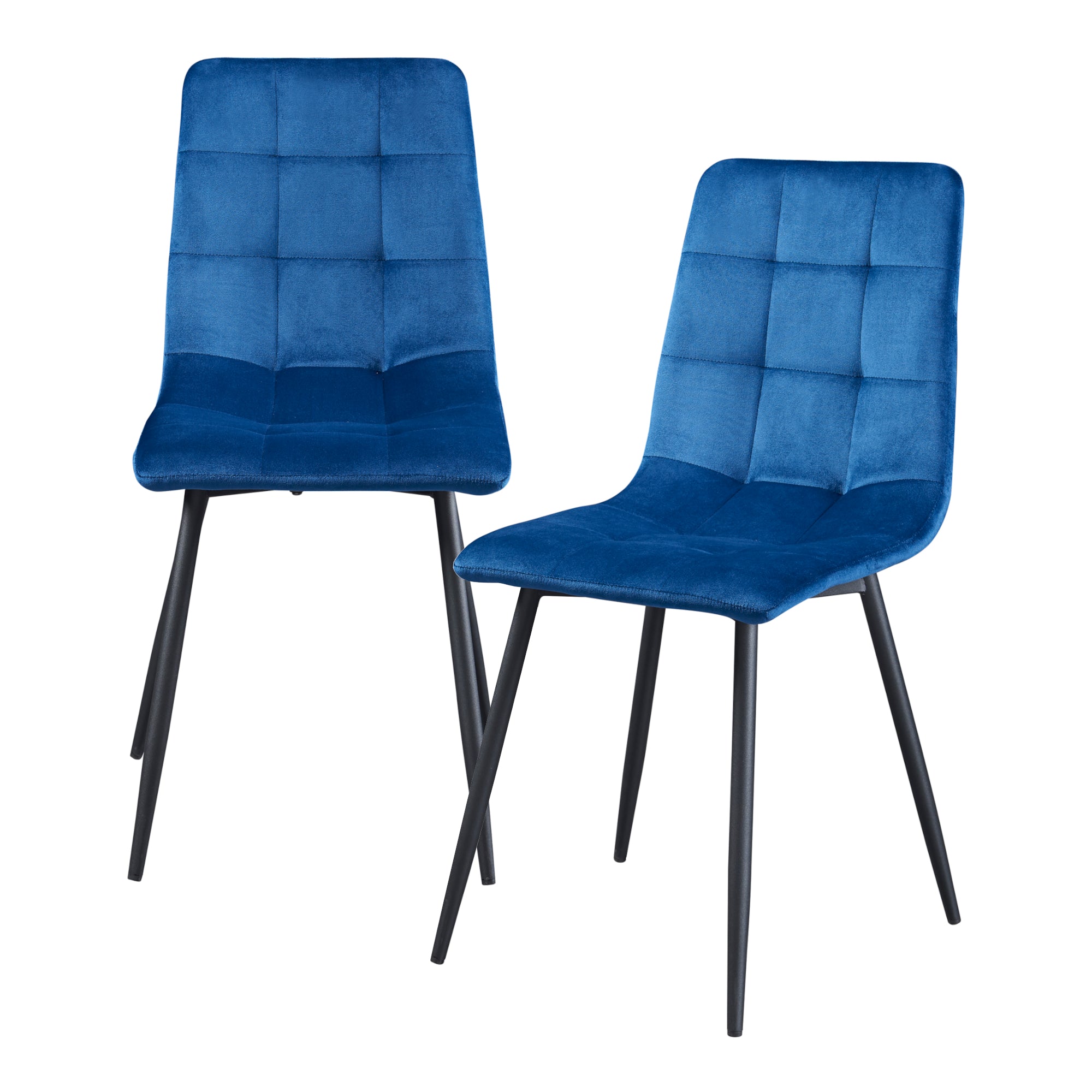 Set Lexnitz di 2 Sedie da Sala Pranzo Effetto Velluto Blu Scuro [en.casa]