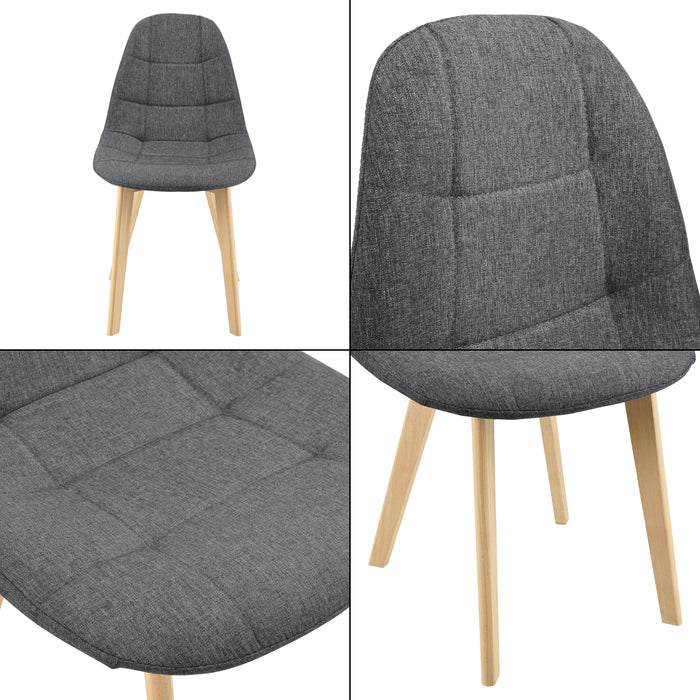 Set di 4 Sedie Imbottite per Sala di Pranzo/Attesa/Salotto/Studio - 4 Sedie in Stile Trapuntato - Rivestimento in