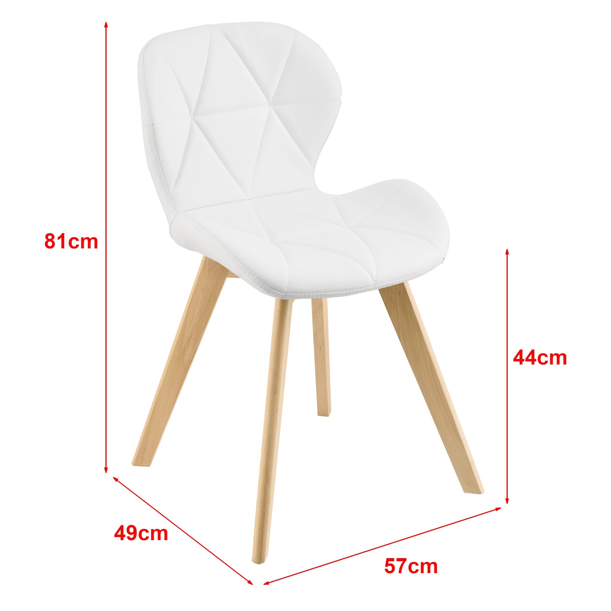 Set 4 sedie in ecopelle 81 x 57 x 49 cm bianco 03_0006773