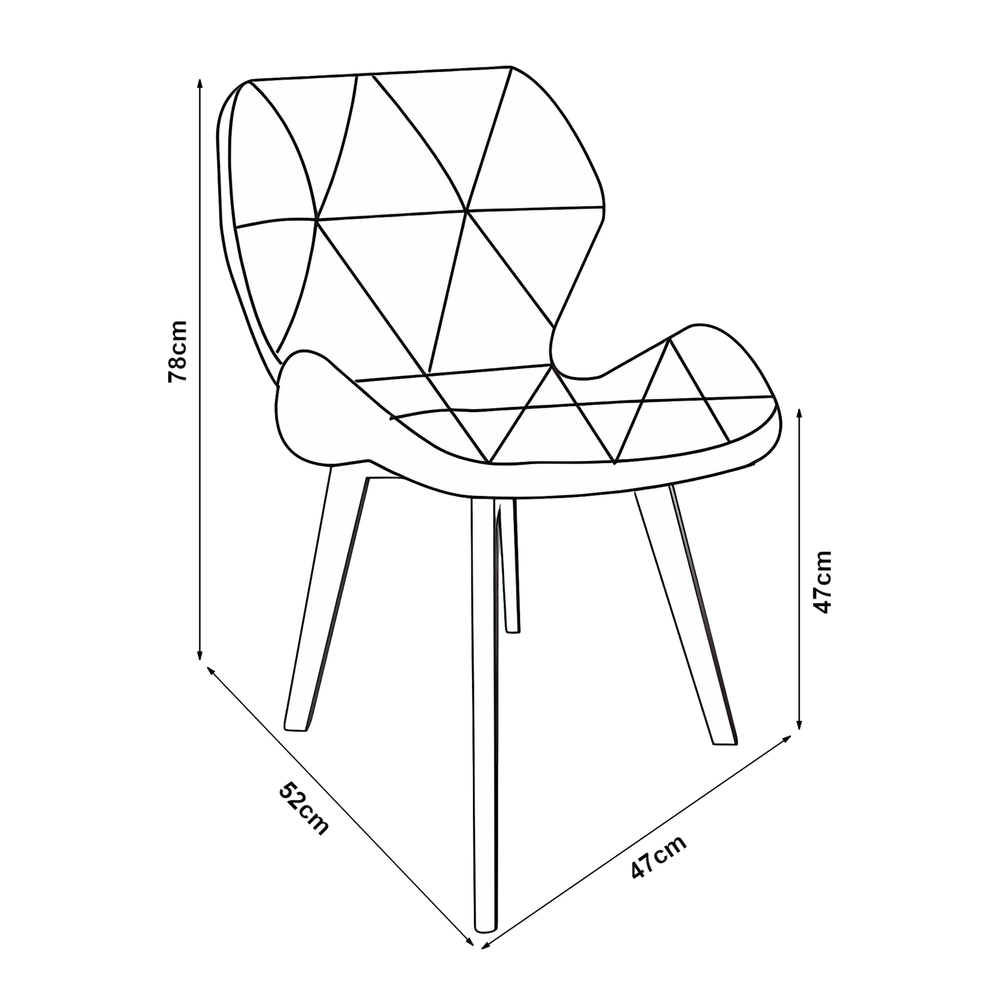 Set 4 Sedie Älmhult con Rivestimento in Similpelle Trapuntata - Grigio [en.casa]
