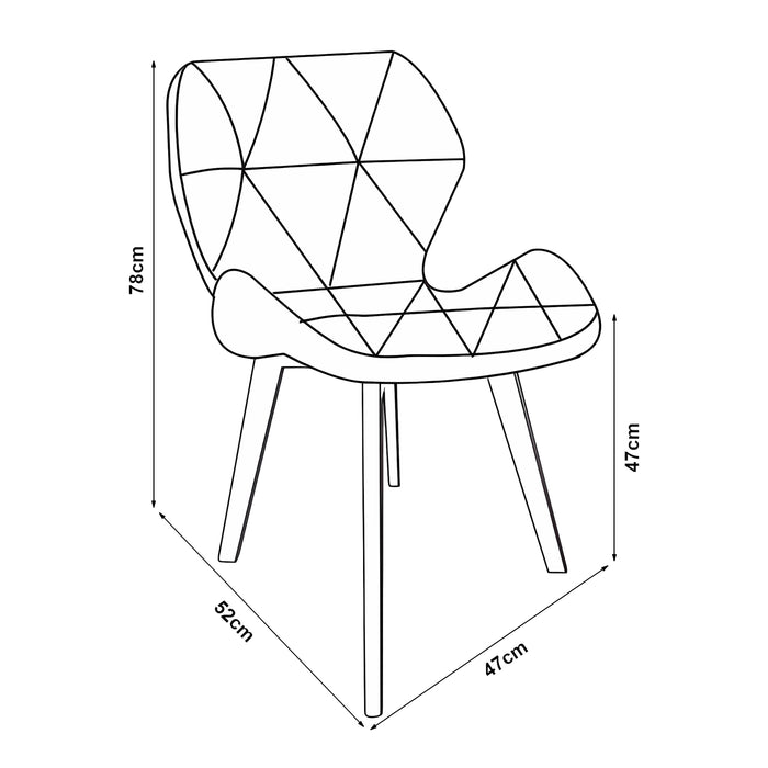 Set 6 Sedie Älmhult con Rivestimento in Similpelle Trapuntata - Nero [en.casa]