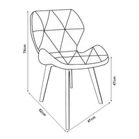 Set 6 Sedie Älmhult con Rivestimento in Similpelle Trapuntata - Beige [en.casa]
