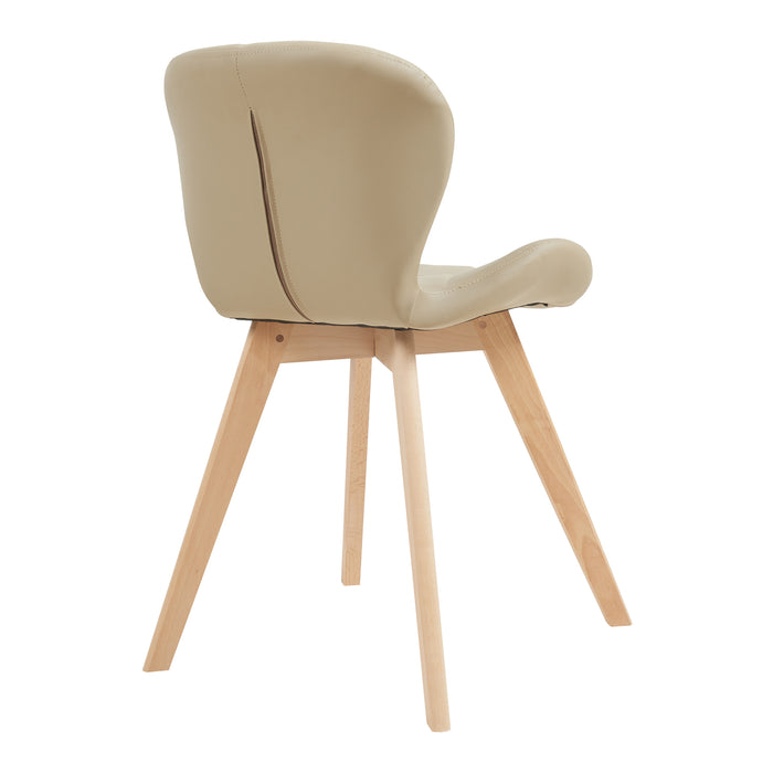 Set 4 Sedie Älmhult con Rivestimento in Similpelle Trapuntata - Beige [en.casa]