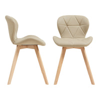Set 4 Sedie Älmhult con Rivestimento in Similpelle Trapuntata - Beige [en.casa]