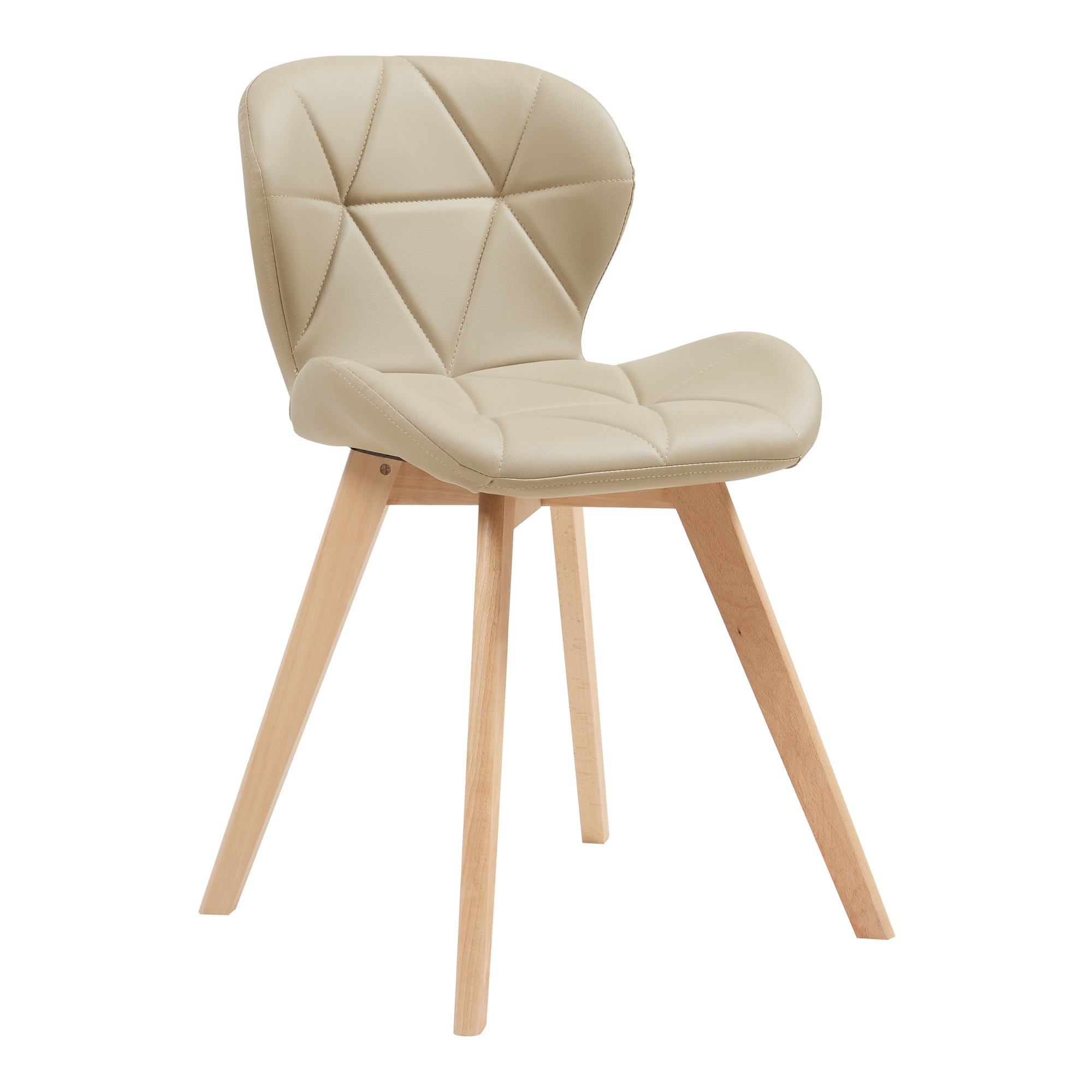 Set 6 Sedie Älmhult con Rivestimento in Similpelle Trapuntata - Beige [en.casa]