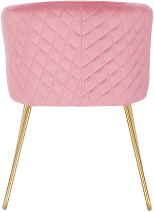 Sedia da pranzo con braccioli in velluto e metallo rosa 19_0000165
