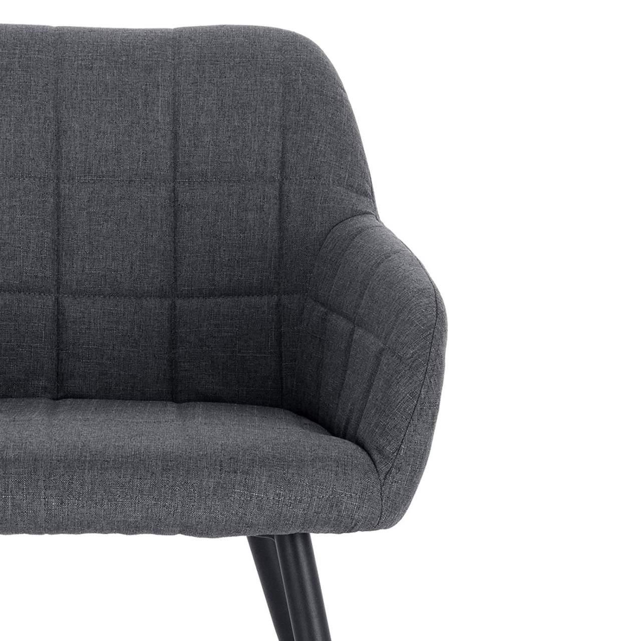 Sedia da pranzo in lino grigio scuro 19_0000414