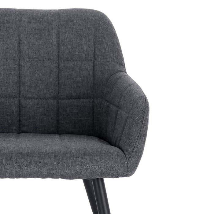 Sedia da pranzo in lino grigio scuro 19_0000414