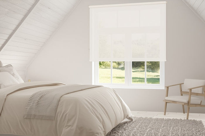 Tenda a rullo Viewtex Screen  5% Grado di apertura bianco lino 120 x 250 cm - Made in Europe - 5 anni di garanzia