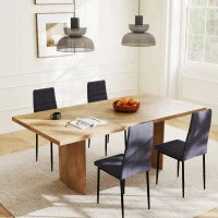 Set 4 Sedie Imbottite per Soggiorno o Sala da Pranzo, Sedie da Cucina Moderne, in Metallo e Tessuto Grigio