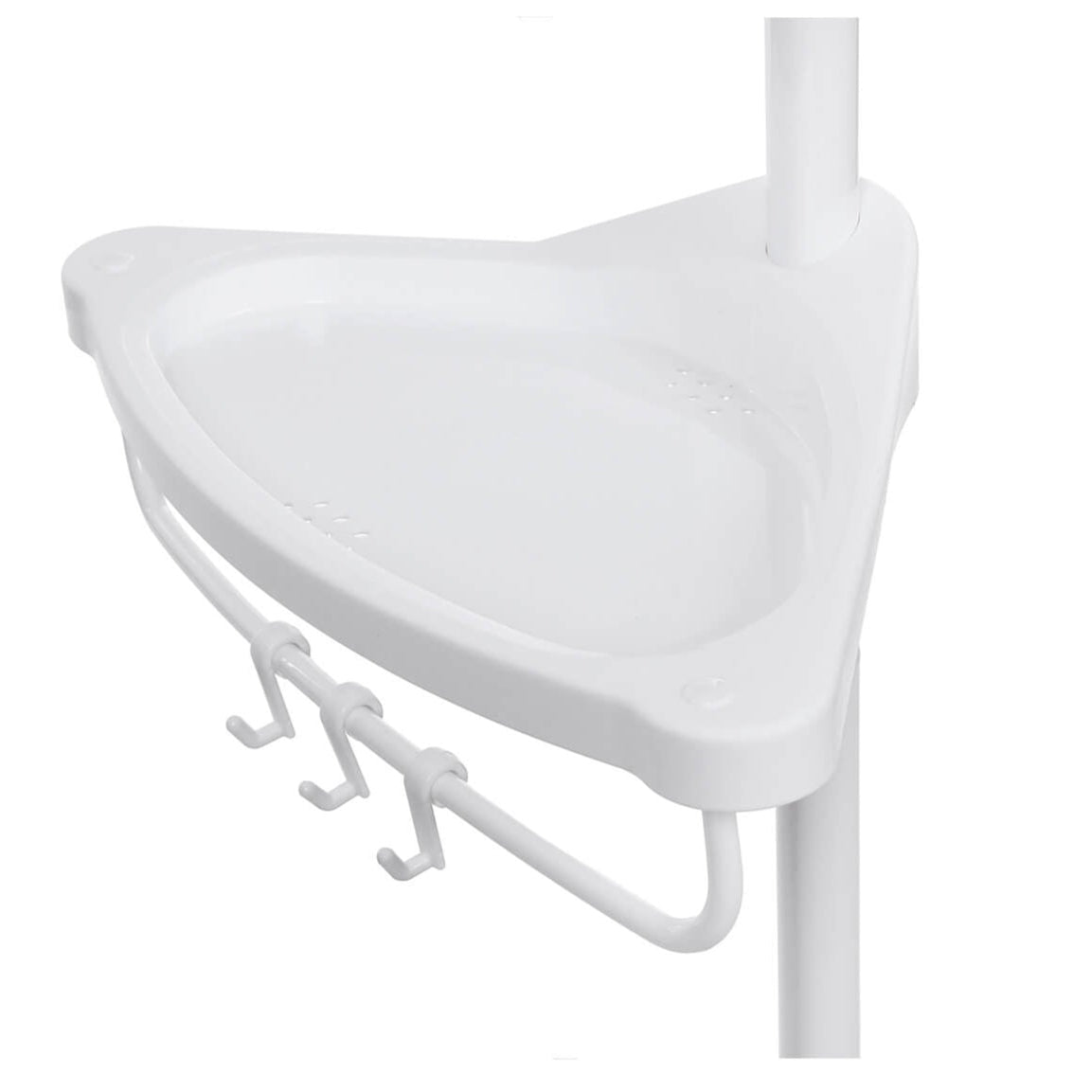 Mensola per doccia da bagno 85-305 cm con tubi telescopici e 4 ripiani bianco 12_0003791