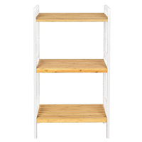 Scarpiera a 3 ripiani in bambù naturale con struttura bianca 80 cm 12_0002872