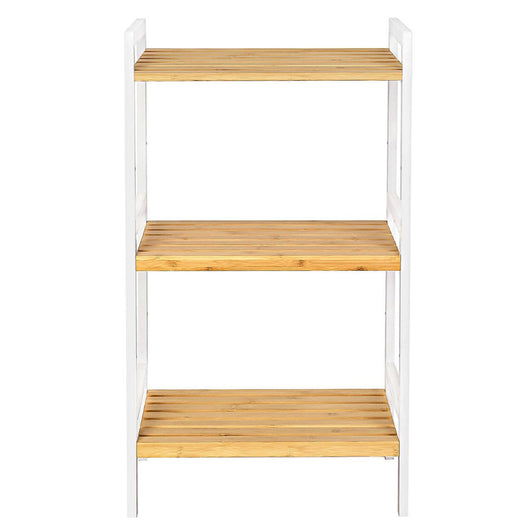 Scarpiera a 3 ripiani in bambù naturale con struttura bianca 80 cm 12_0002872