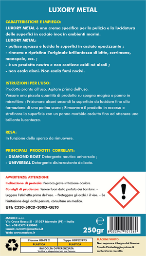 Pulizia acciaio inox LUXORY METAL   250GR